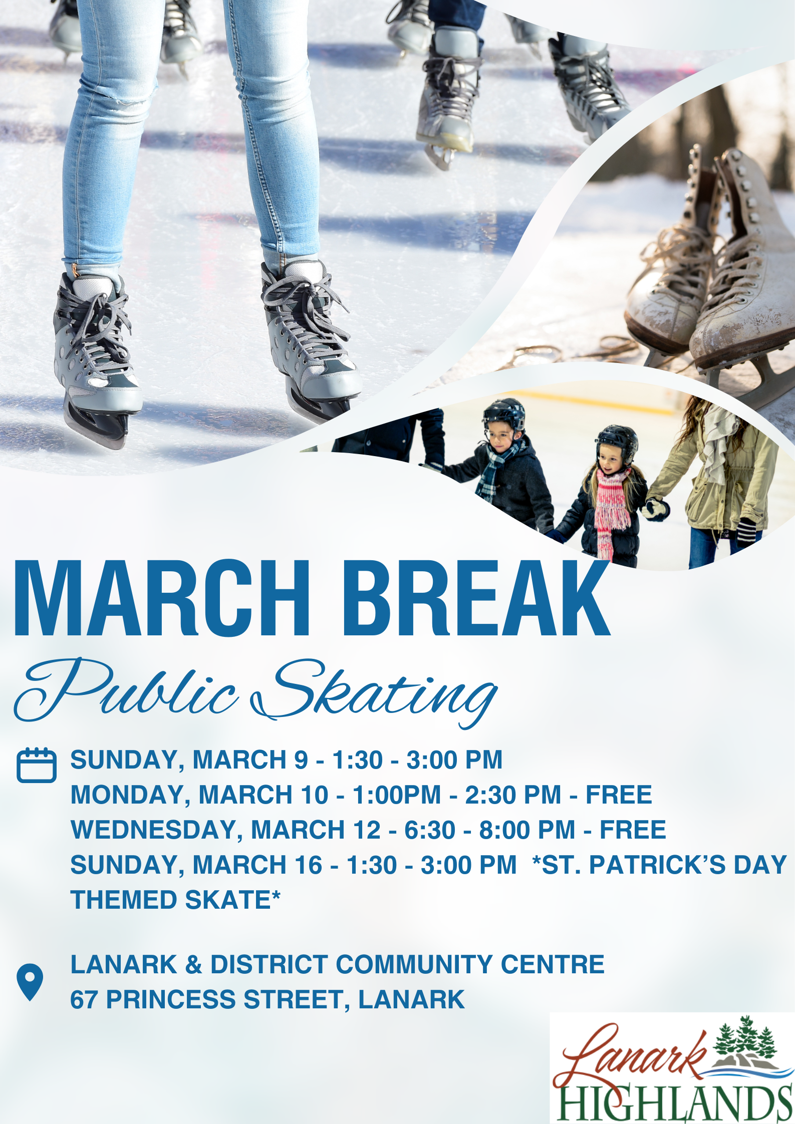 Light Blue Modern Ice Skating Festival Poster 3